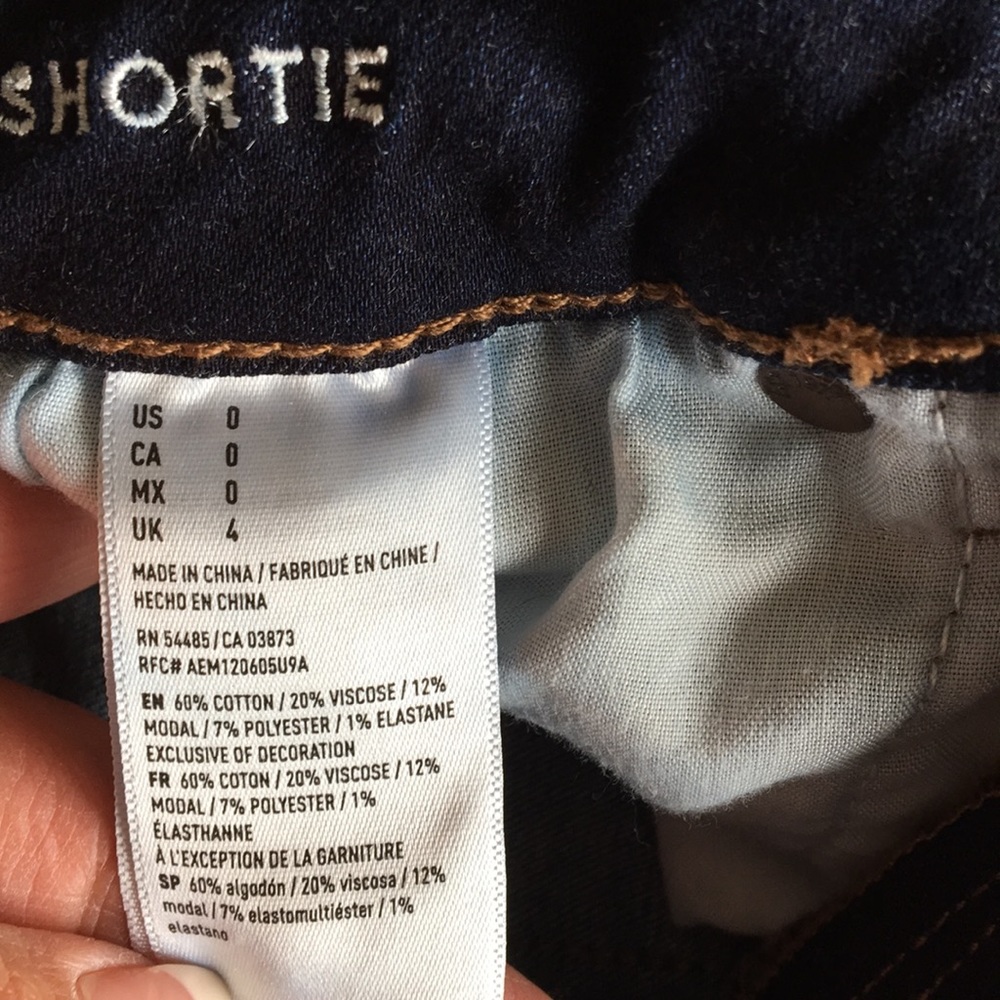 American Eagle Hi-Rise Denim Shorts Size 0 - Picture 4 of 6